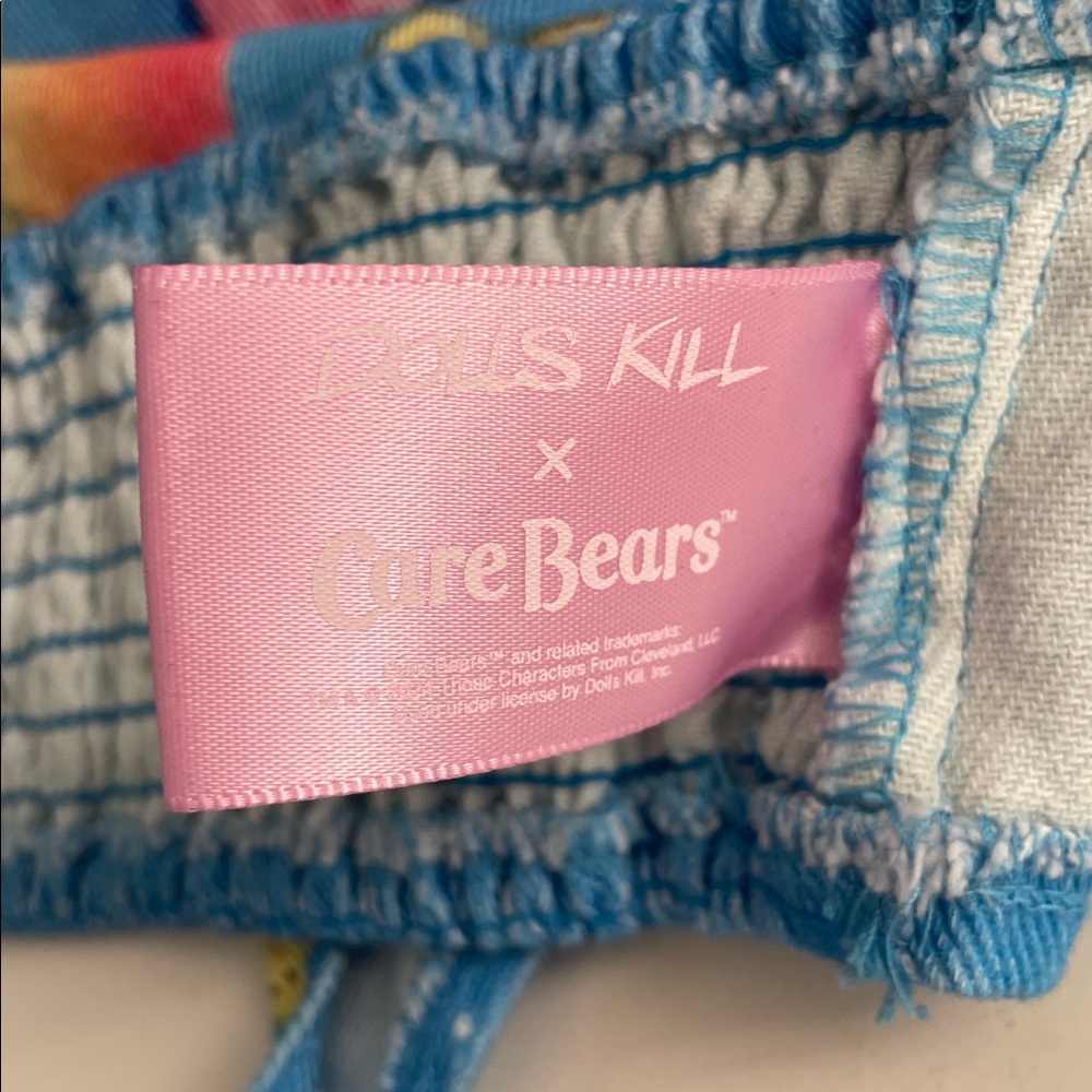 Dolls Kill x Care Bears Women’s Y2K Denim Rainbow Love Bears All Halter Top-  M - Picture 5 of 10